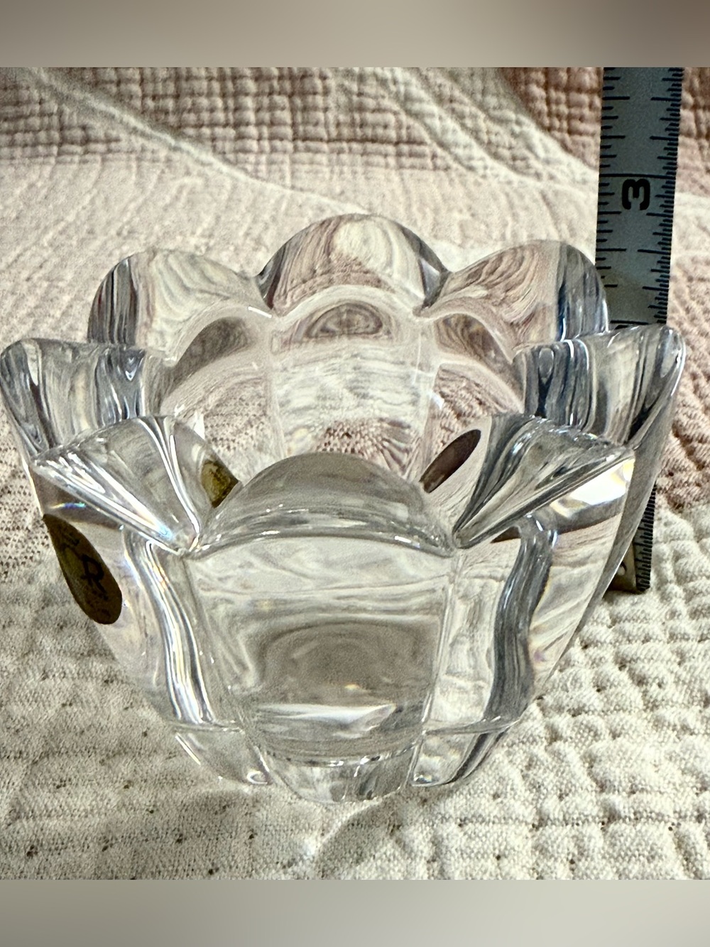 SAN MARCO ROCK CRYSTAL TEA-LIGHT CANDLE HOLDER CRYSTAL & LIGHT BY CALP - Picture 10 of 15